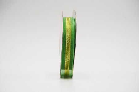 Hohdokas kulta raidallinen läpikuultava nauha_K1476-358C-1_vihreä